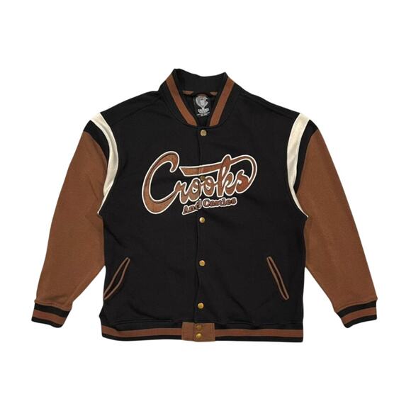 ★ Crooks and Castles Brown & Black Varsity Jacket ★ - Picture 1 of 7